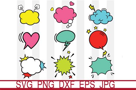 Comic Bubbles Svg, Speech Bubble Svg Graphic by AulArt · Creative Fabrica