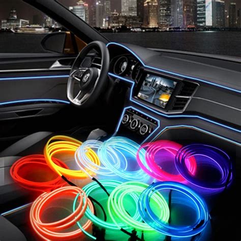 EL Wire Flash Rope Tube Cable LED Strip Flexible Neon Lamp Glow String ...