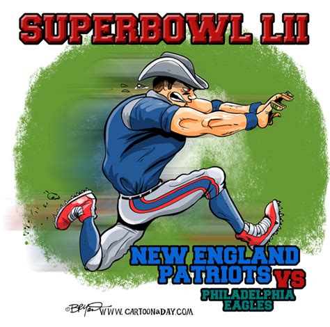 Superbowl Cartoon Eagles Vs Patriots Cartoon