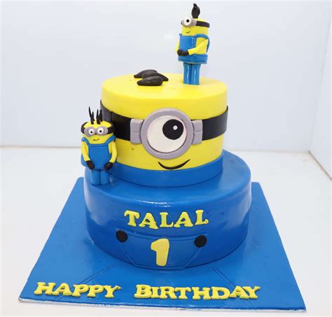 Minion Theme Cake, minion birthday cake with name