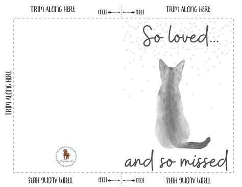 Cat Sympathy Card Printable Death of Pet Pet Condolence Card Pet ...