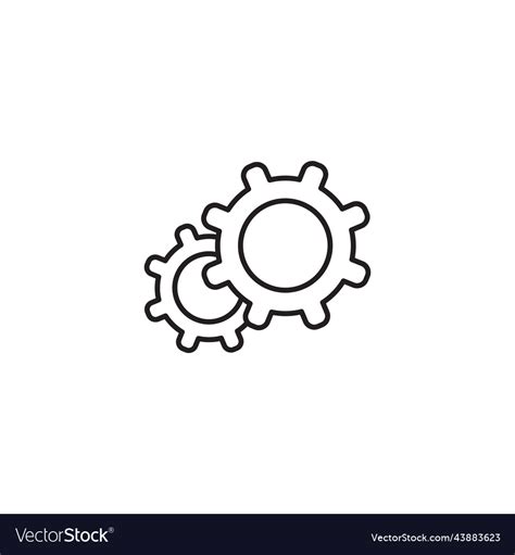 Gear line art icon design template Royalty Free Vector Image