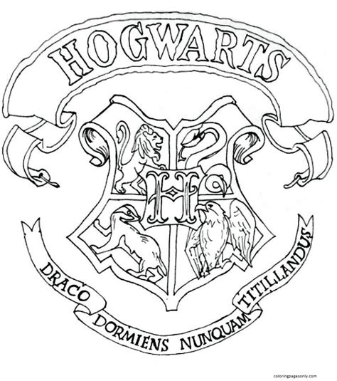 Hogwarts Crest Coloring Page - Free Printable Coloring Pages