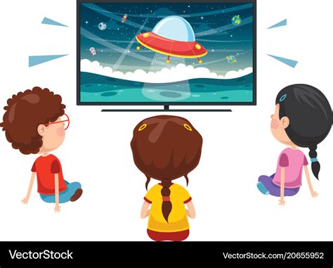 Kid watching tv Royalty Free Vector Image - VectorStock