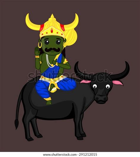 Yamraj On Buffalo Hindu Mythological Character Stock Vector (Royalty Free) 291212015 | Shutterstock