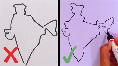 How To Draw India Map Easy Drawing Step By Step For Beginners ...