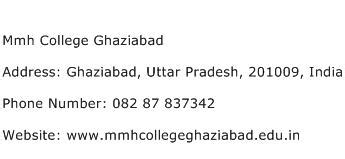 Mmh College Ghaziabad Address, Contact Number of Mmh College Ghaziabad