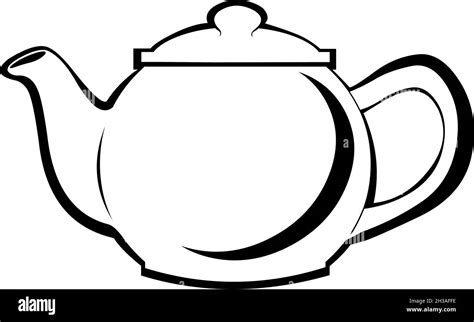 Vector illustration of a teapot in black and white Stock Vector Image & Art - Alamy