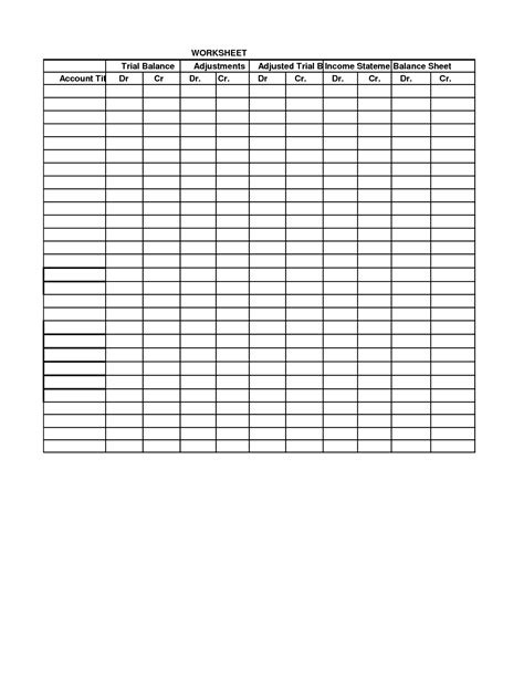 10 Accounting Trial Balance Worksheet Template / worksheeto.com