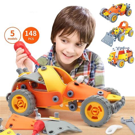 148 pcs 5 1 Build&Play Toy Set | Kids STEM Educational DIY Building Kit ...