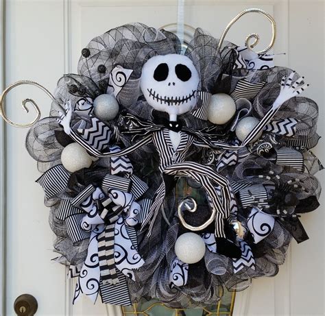 Jack Skellington Wreath, Nightmare Before Christmas Wreath, Halloween ...