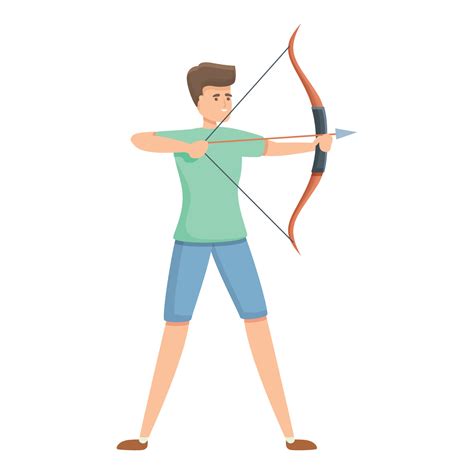 Young archer icon cartoon vector. Archery man game 14363739 Vector Art ...