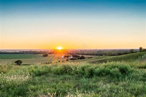 Sunset of a farm stock photo. Image of autumn, colorful - 68884396