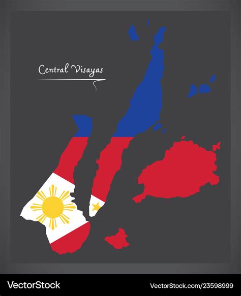 Central visayas map philippines Royalty Free Vector Image