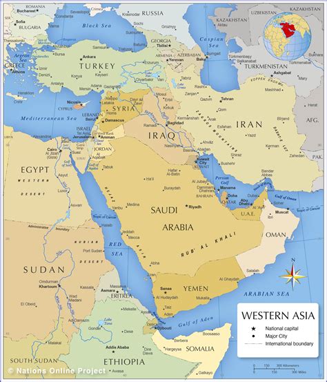 Map of Countries in Western Asia and the Middle East - Nations Online ...