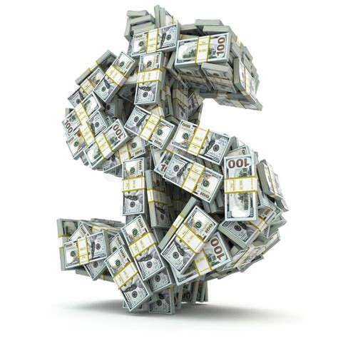 Dollar Sign from Money Packs on White. Stock Illustration - Illustration of number, cash: 49343526