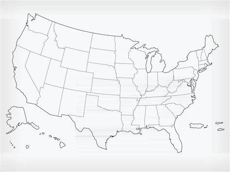 USA Map United States Blank Outline Doodle Isolated Vector Drawing ...