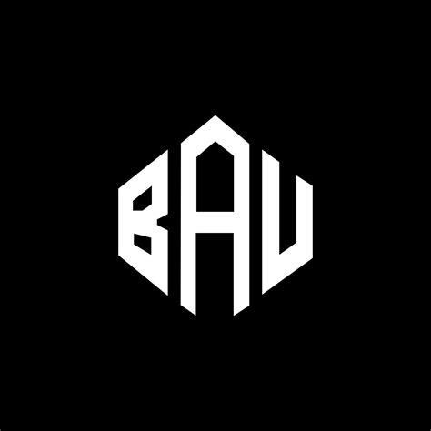 BAU letter logo design with polygon shape. BAU polygon and cube shape logo design. BAU hexagon ...