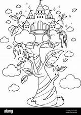 Jack And The Beanstalk Castle Coloring Page Pages sketch template