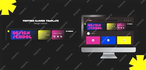 Premium PSD | Graphic design school and classes youtube banner template