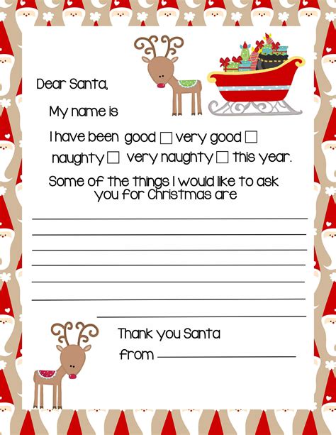 Reindeer Letter to Santa Claus | Christmas letter template, Santa letter template, Santa letter