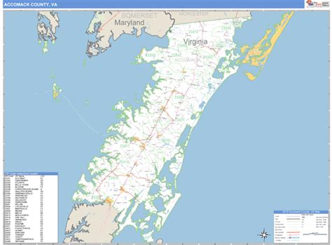 Accomack County, Virginia Zip Code Wall Map