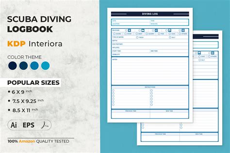 Scuba Diving Logbook | KDP Interior Graphic by JUNDI · Creative Fabrica