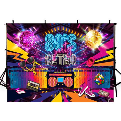 80s Party Backdrop Disco Theme Retro Style Photo Backdrop 80's Birthda ...