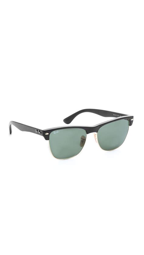 Ray-ban Oversized Clubmaster Sunglasses in Black (Black/Crystal Green ...