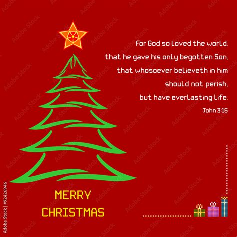 Christmas Holy Bible verse John 3:16 - A Christmas greeting with brush ...