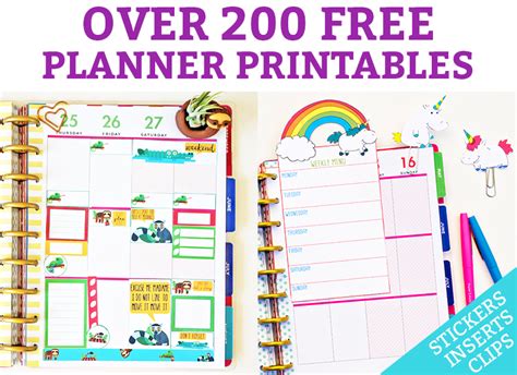 Free Planner Printables - Over 200 free Printables (Stickers, Inserts, etc)