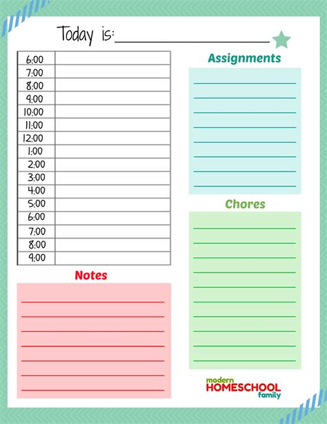 Home School Daily Planner | Templates at allbusinesstemplates.com