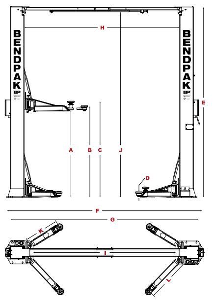 BendPak XPR-10XLS 10,000 Lbs Extra-Tall 2-Post Lift