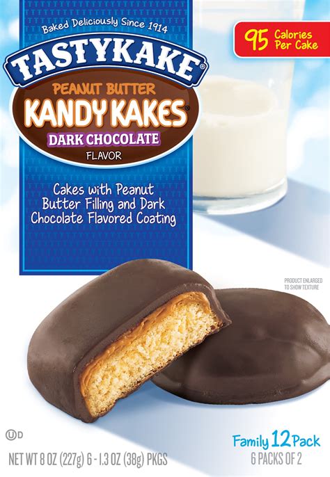 Tastykake Dark Chocolate Flavored Peanut Butter Kandy Kakes, 12 Count ...