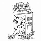 Milk Carton With Flowers And Cow 🥛🌸🐄 Coloring Page sketch template
