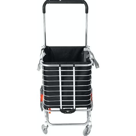 Traderight Group 40L Foldable Shopping Cart Trolley Basket Luggage Grocery with Wheel Hook Black ...