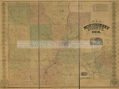 Map 1857 Map of Montgomery County Ohio Montgomery County | Etsy