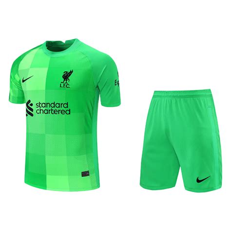 Liverpool Goalkeeper Jersey Kit 2021/22 Kids(Jersey+Shorts) | Goaljerseys