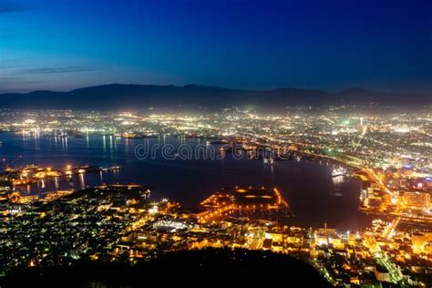 The Night View of Hakodate from Mt. Hakodate, Japan Stock Image - Image ...