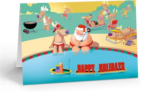 Pool Happy - 18 Pool Christmas Cards & Envelopes - Pool Side Fun - Walmart.com