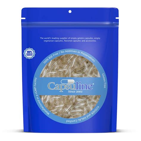 Buy Capsuline - Size 2 Clear Empty Gelatin Capsules - 1000 Count ...