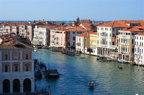 The Grand Canal in Venice, Italy; the central canal lined with stunning ...