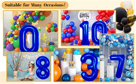 Amazon.com: 40 Inch Navy Blue Number 6 Balloon 6th Birthday Balloon Foil Number Balloons for ...