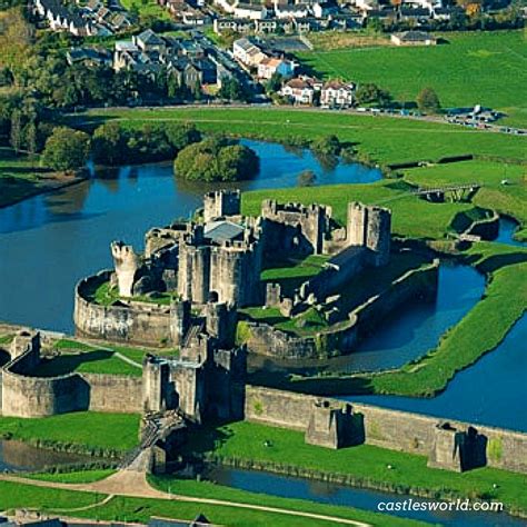 Caerphilly Castle, Wales The second largest castle in Britain, it is ...