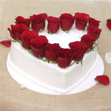 Red Rose Heart Cake- MyFlowerTree