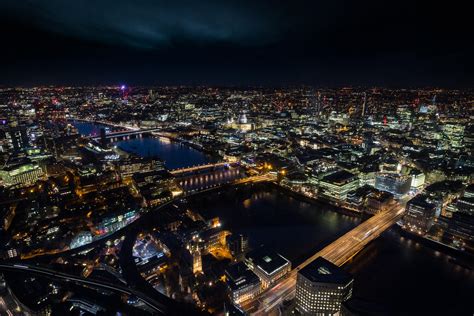 Night view of London's skyline from The Shard : r/london