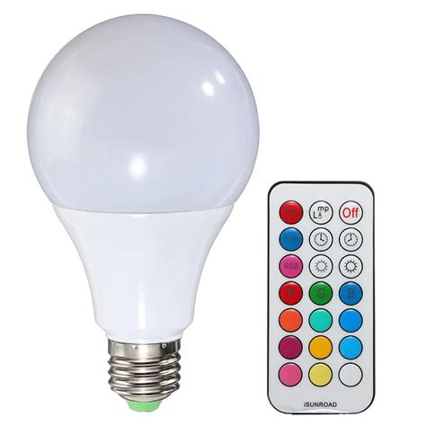 RGB LED Light Bulb Lamp E27/B22 Dimmable 10W AC85 265V Wireless ...