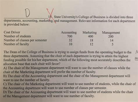 16. State University's College of Business is divided | Chegg.com