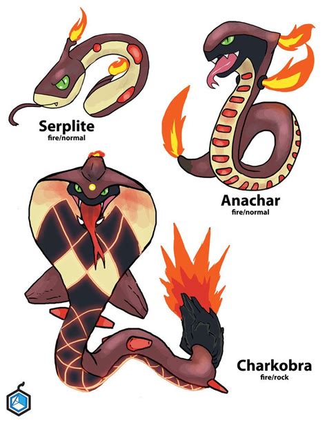 Snake Fakemon Fire-Fire/Rock by BombOPAUL | Pokemon firered, Pokemon ...