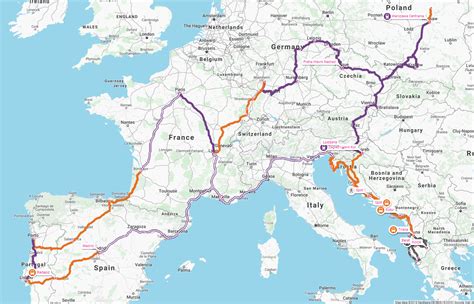 Europe Long Trip Itinerary Map From Start to Finish - 200 Days in Europe